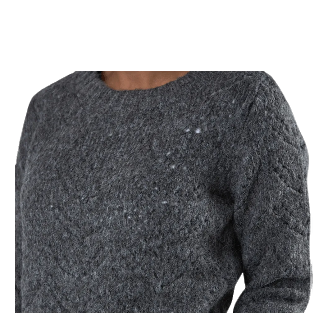Pieces Bibi Ls Knit Grey