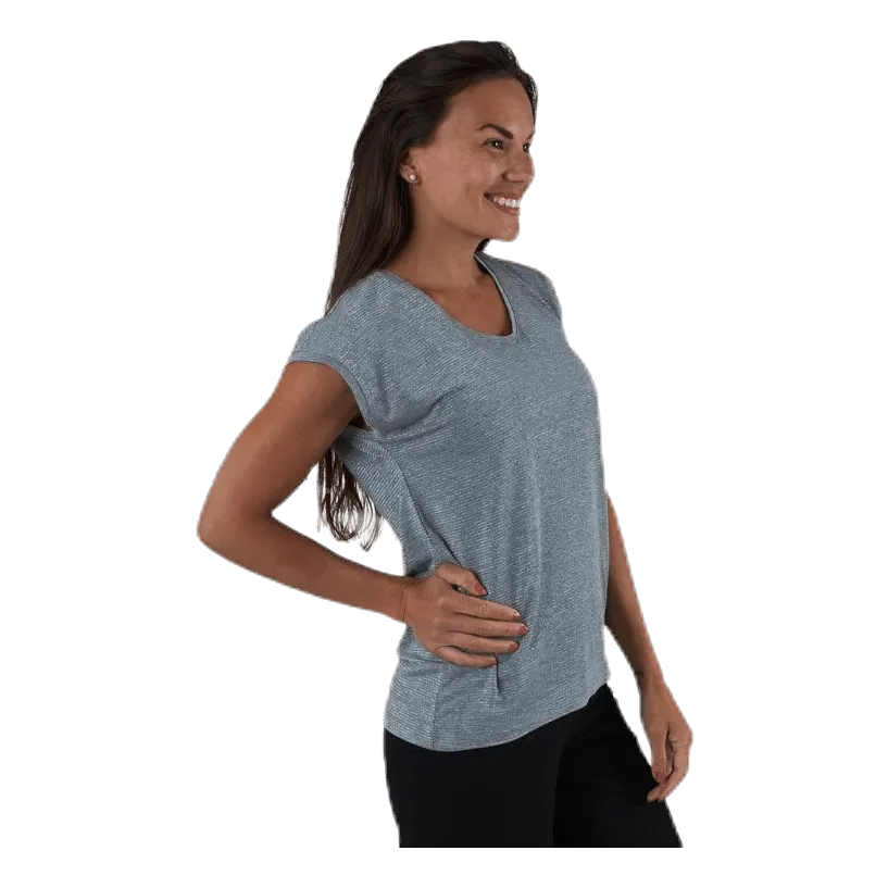 Pieces Billo Tee Lurex Stripes Grey