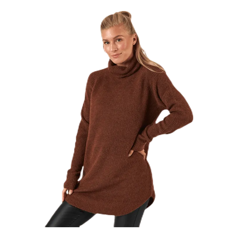 Pieces Ellen Ls Long  Knit Brown