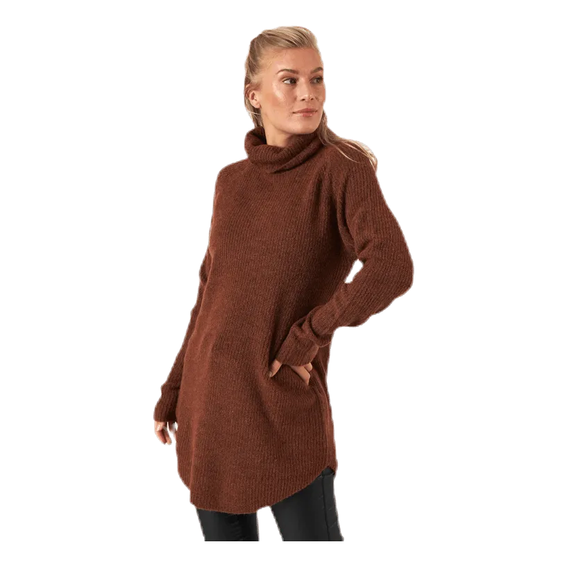Pieces Ellen Ls Long  Knit Brown