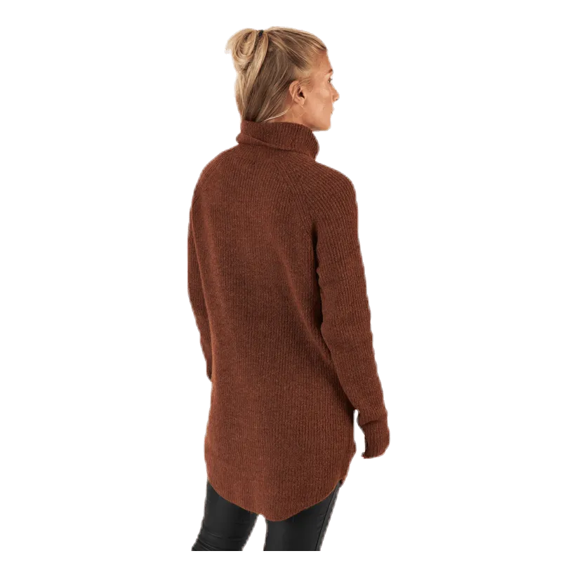 Pieces Ellen Ls Long  Knit Brown