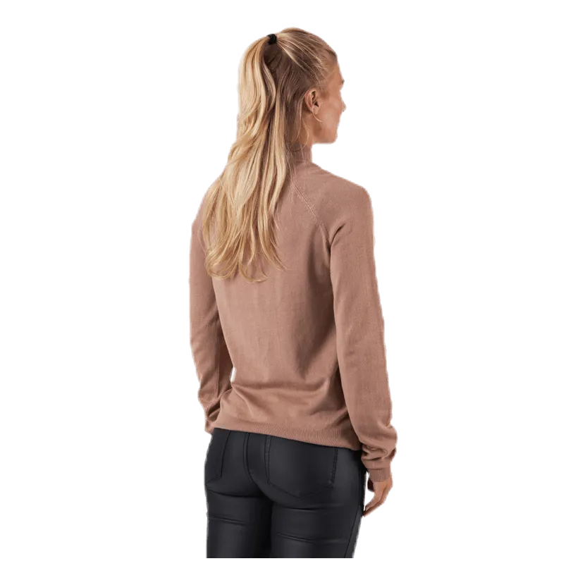 Pieces Esera Ls High Neck Knit Beige