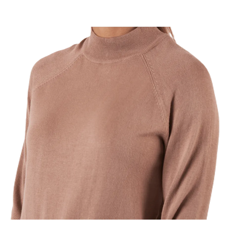 Pieces Esera Ls High Neck Knit Beige