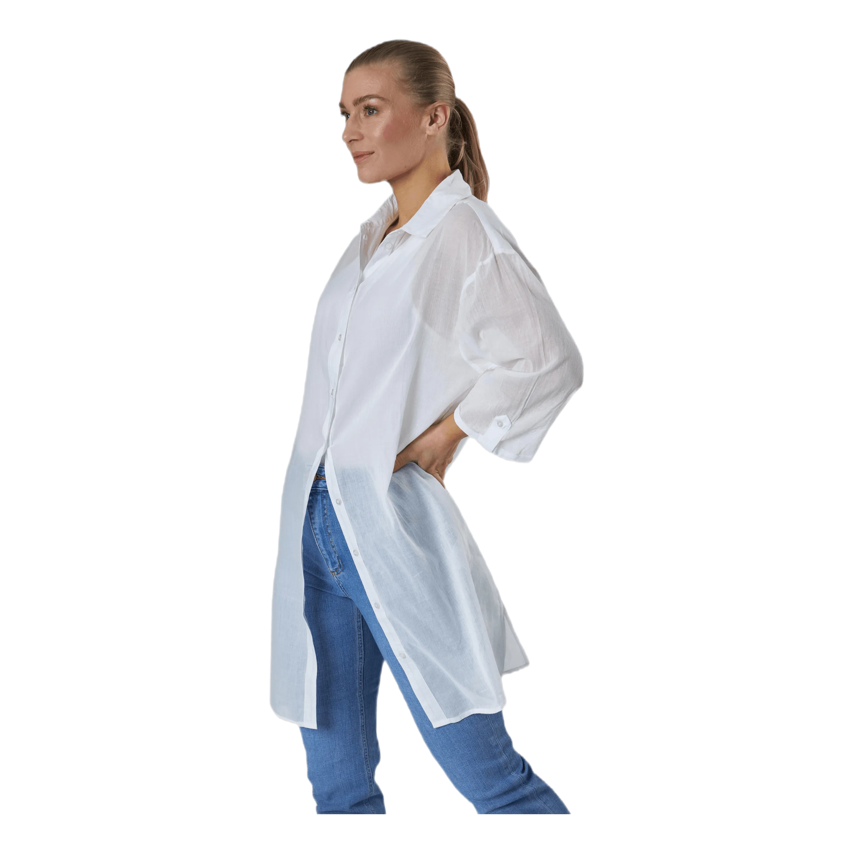 Pieces Gudde 3/4 Shirt Sww Bc White