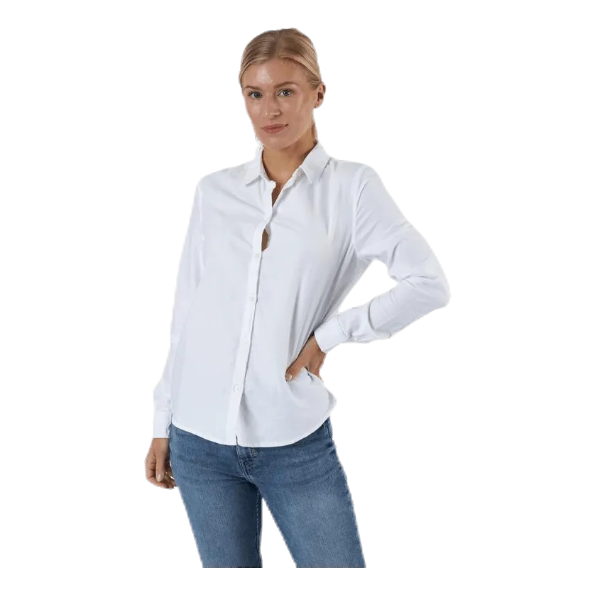 Pieces Irena Ls Oxford Shirt White