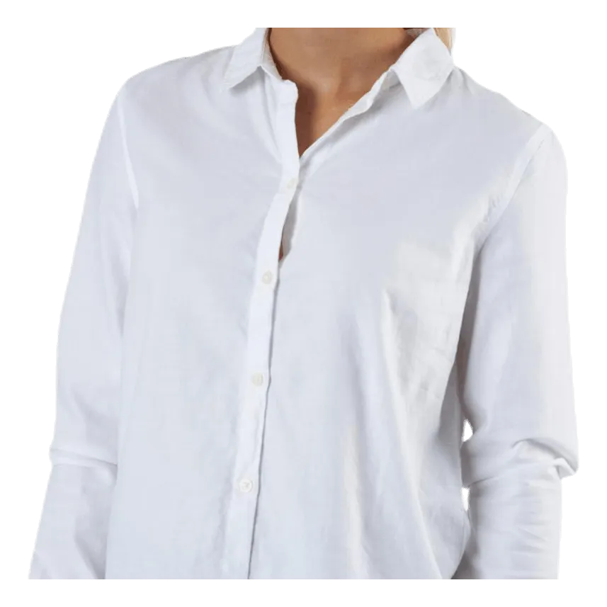 Pieces Irena Ls Oxford Shirt White