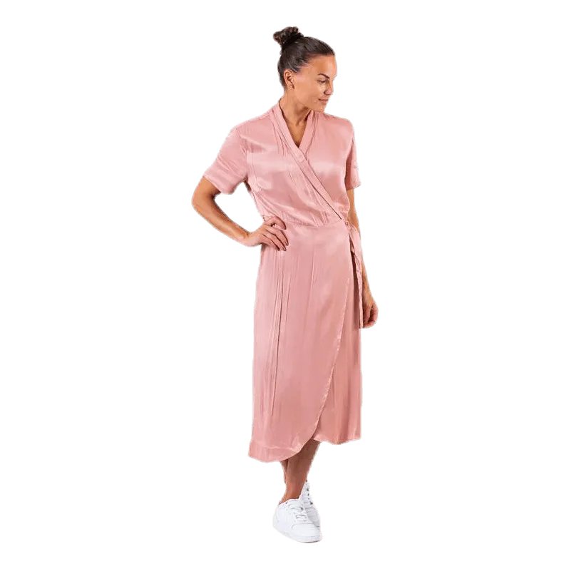 Pieces Jean Ss Wrap Dress Pink