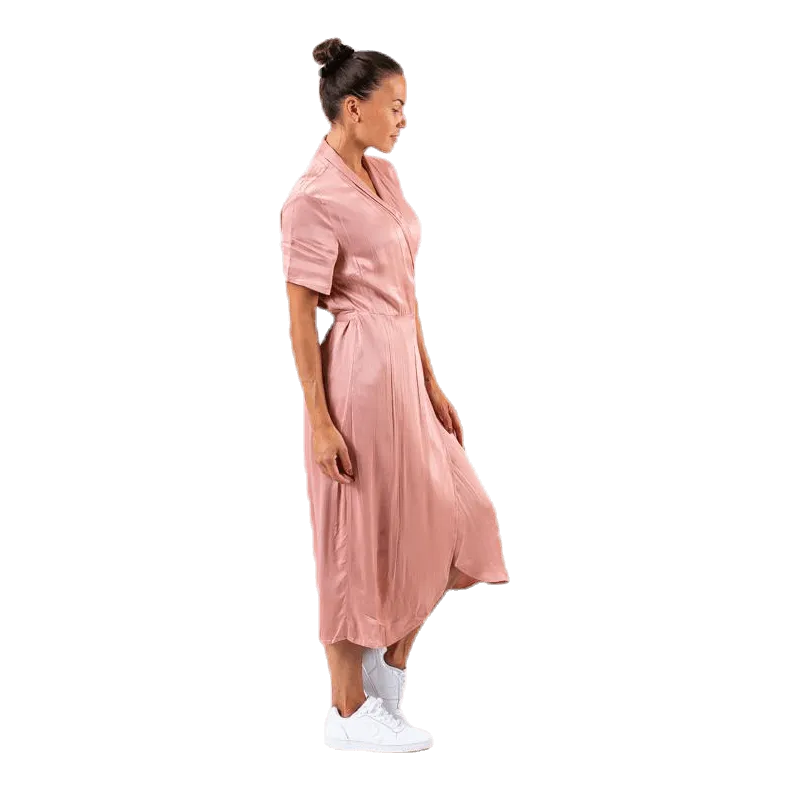 Pieces Jean Ss Wrap Dress Pink