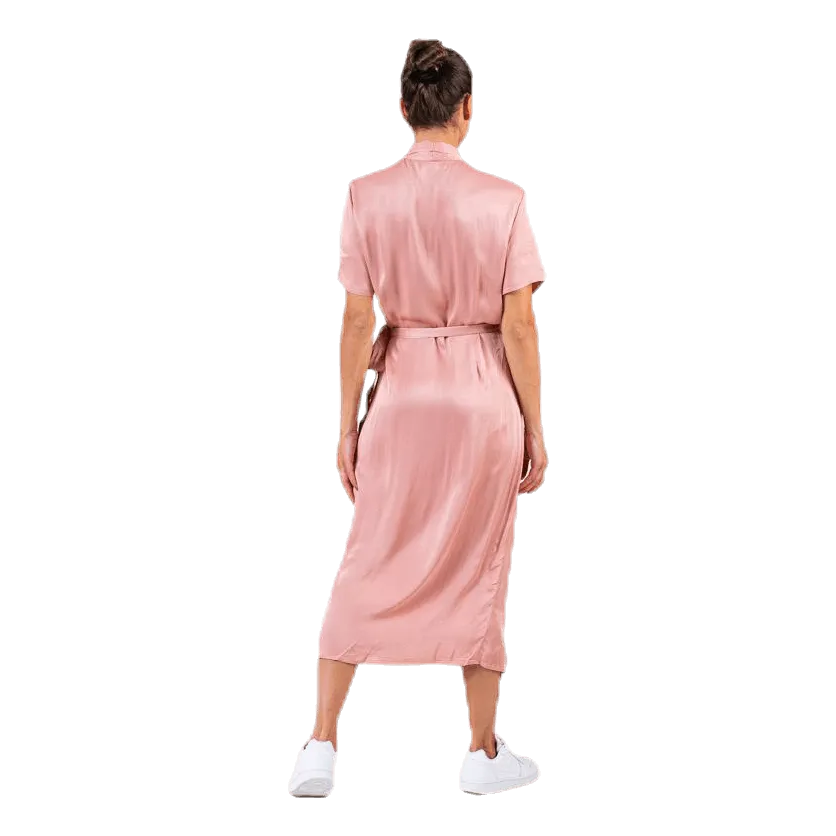 Pieces Jean Ss Wrap Dress Pink