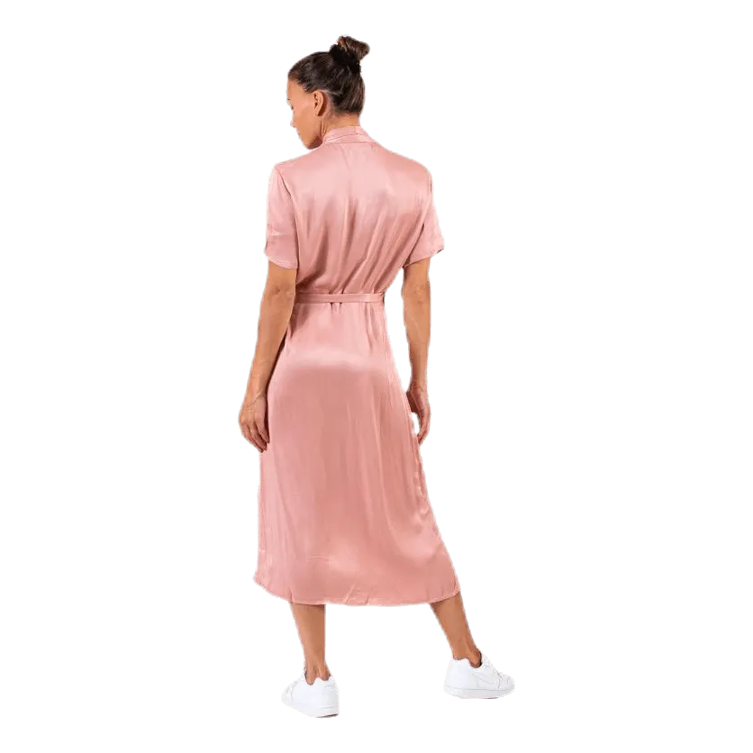 Pieces Jean Ss Wrap Dress Pink