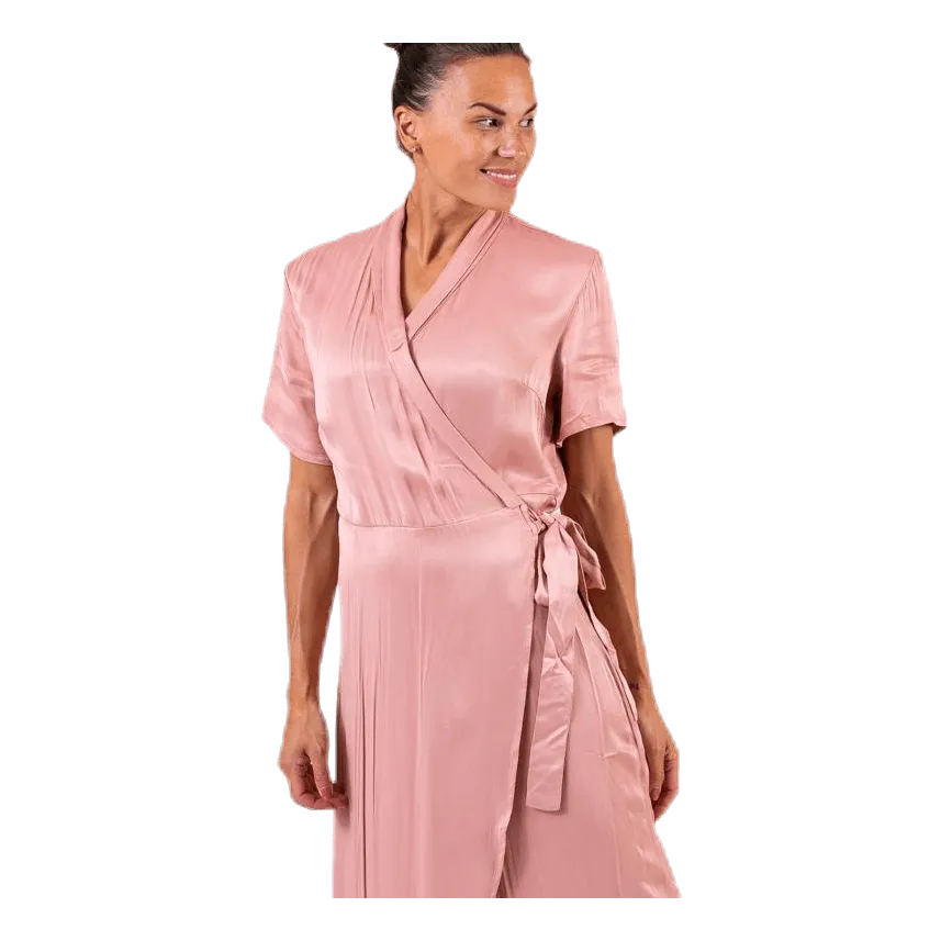 Pieces Jean Ss Wrap Dress Pink