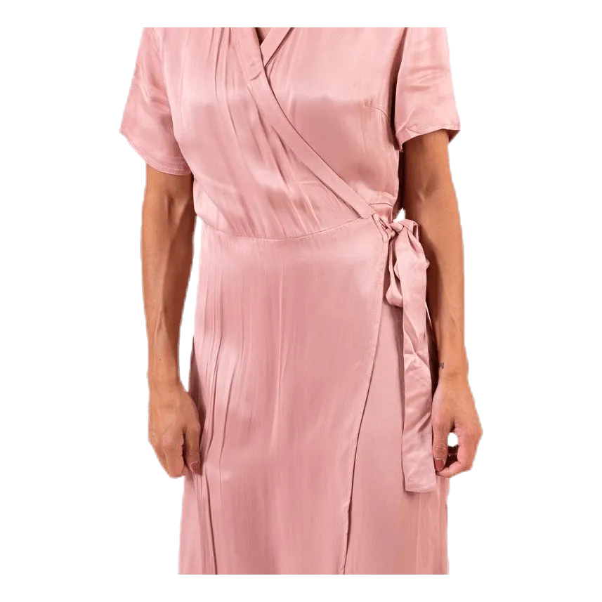 Pieces Jean Ss Wrap Dress Pink