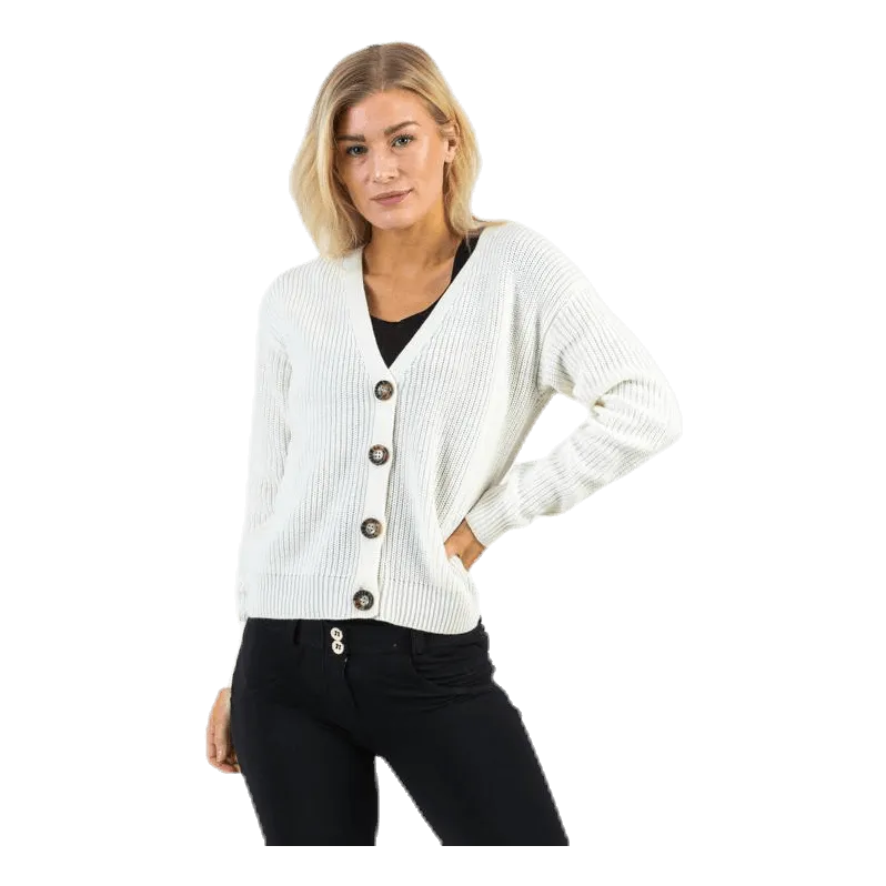 Pieces Karie Ls Knit Cardigan White