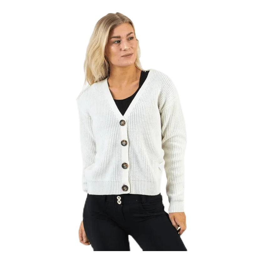 Pieces Karie Ls Knit Cardigan White