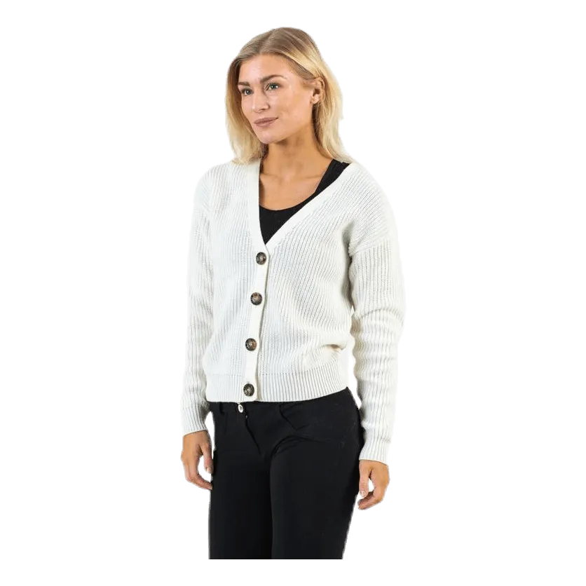 Pieces Karie Ls Knit Cardigan White
