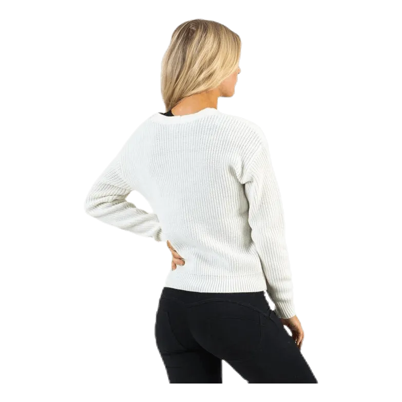 Pieces Karie Ls Knit Cardigan White