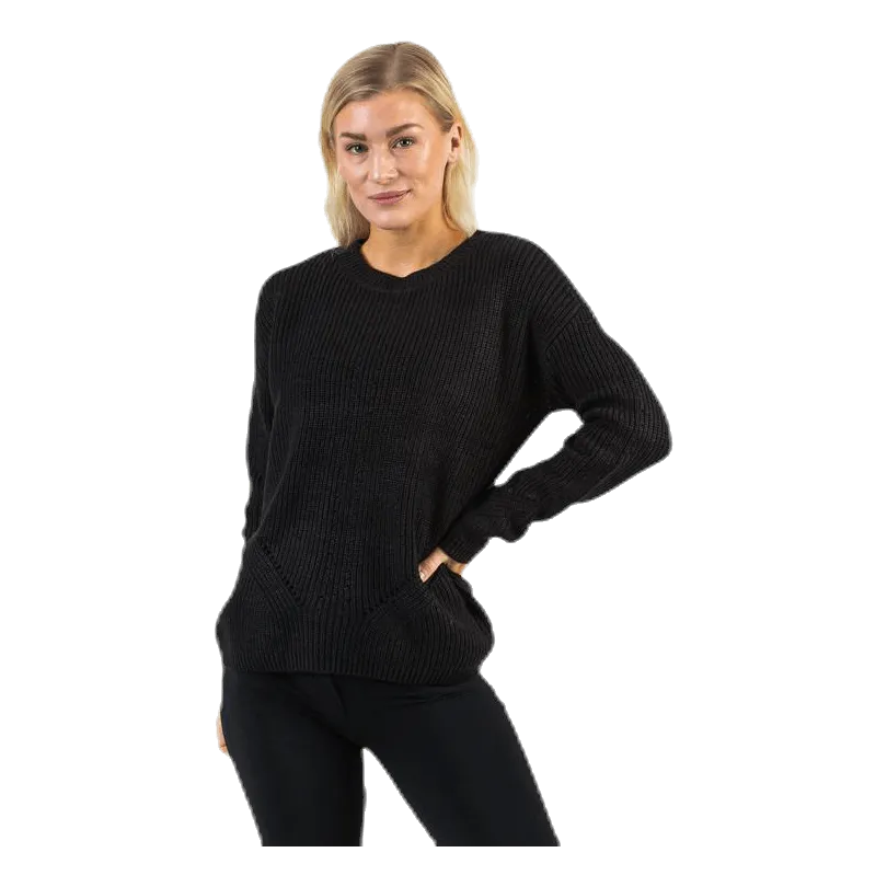 PIECES KARIE LS ONECK KNIT BLACK