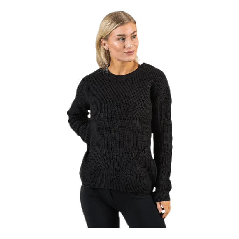 PIECES KARIE LS ONECK KNIT BLACK