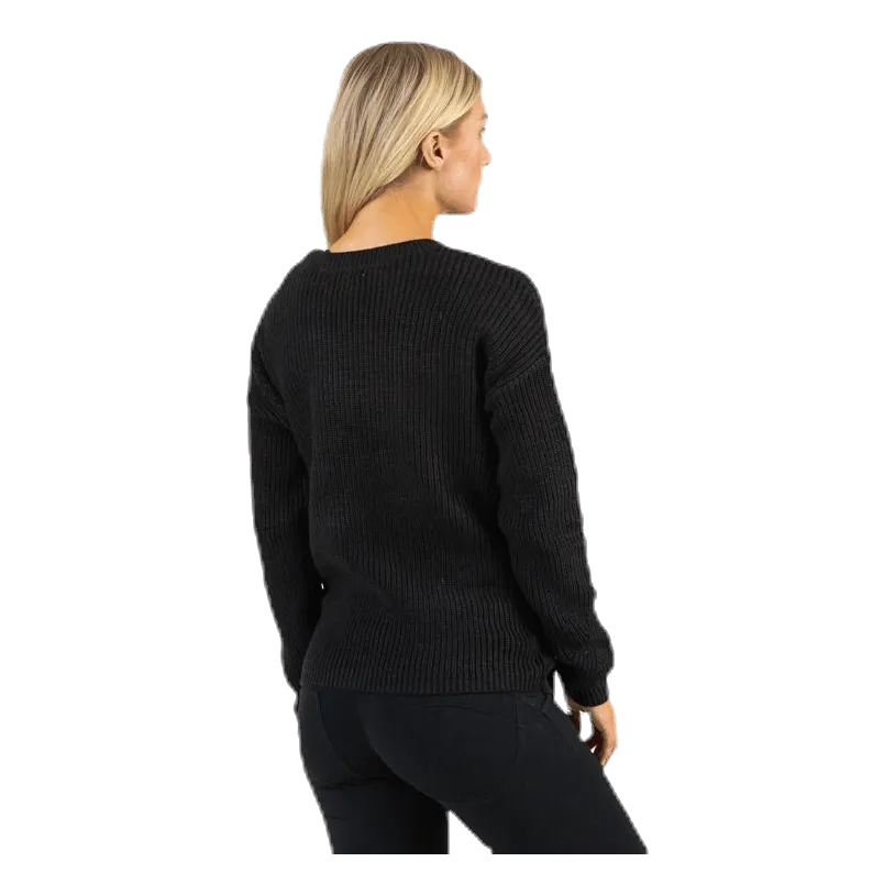 PIECES KARIE LS ONECK KNIT BLACK