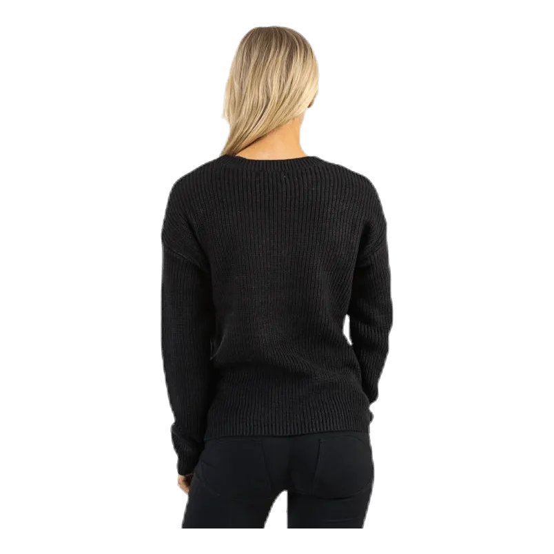 PIECES KARIE LS ONECK KNIT BLACK