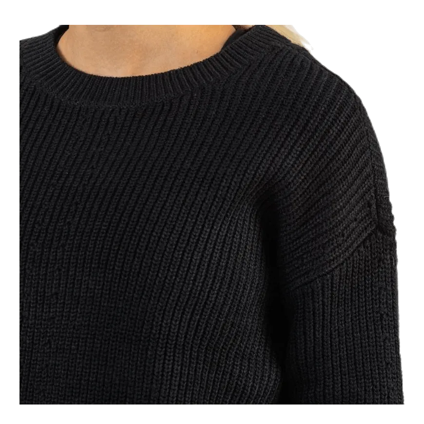 PIECES KARIE LS ONECK KNIT BLACK