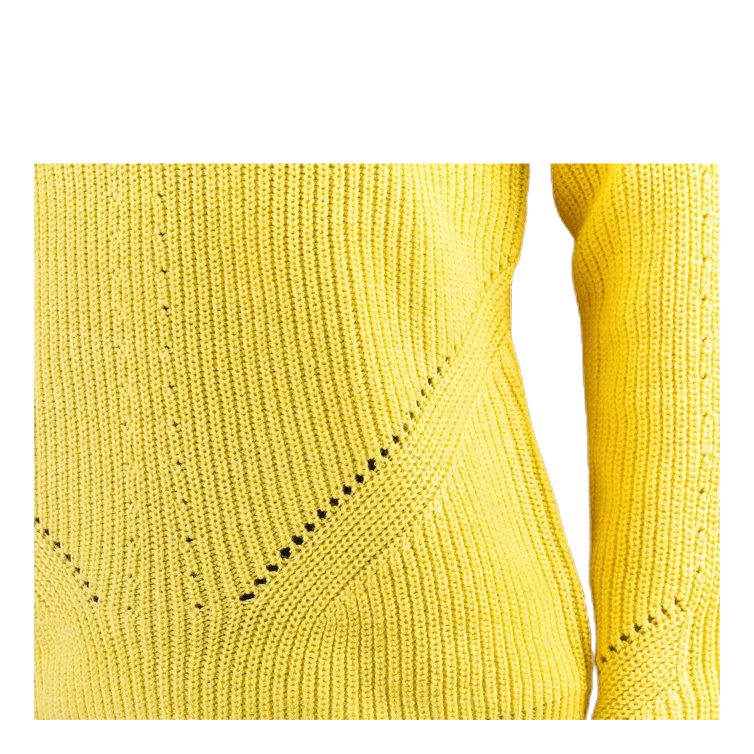 PIECES KARIE LS ONECK KNIT YELLOW