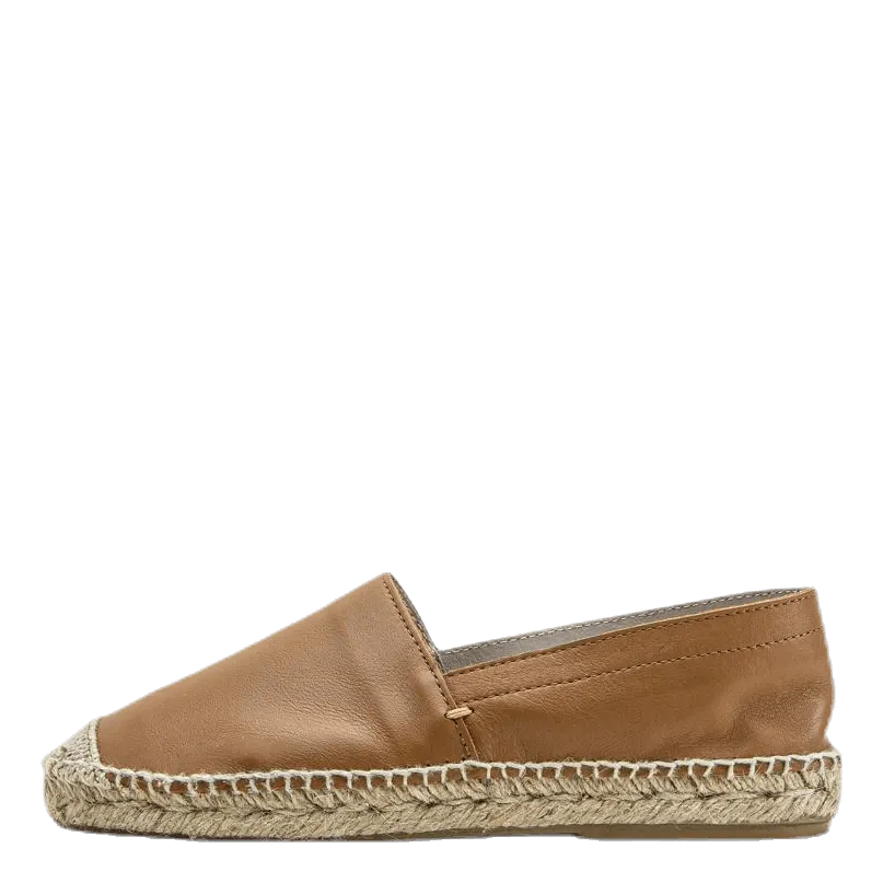 Pieces Katie Leather Espadrille Brown