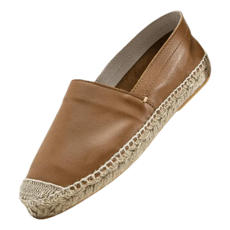 Pieces Katie Leather Espadrille Brown