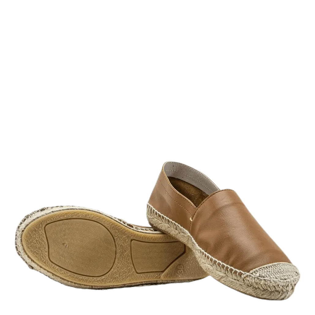 Pieces Katie Leather Espadrille Brown