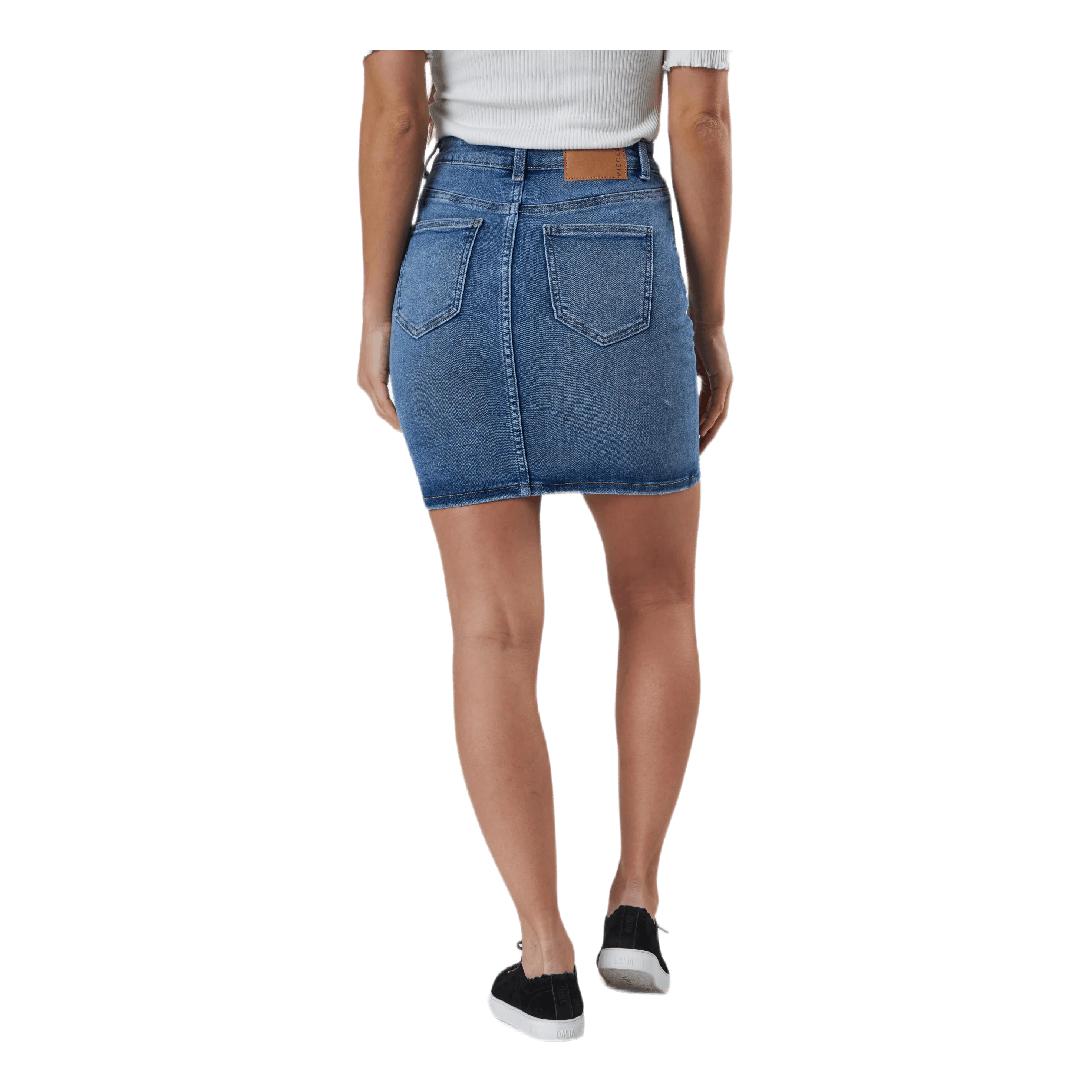 Pieces Lili Mw Denim Skirt Blue