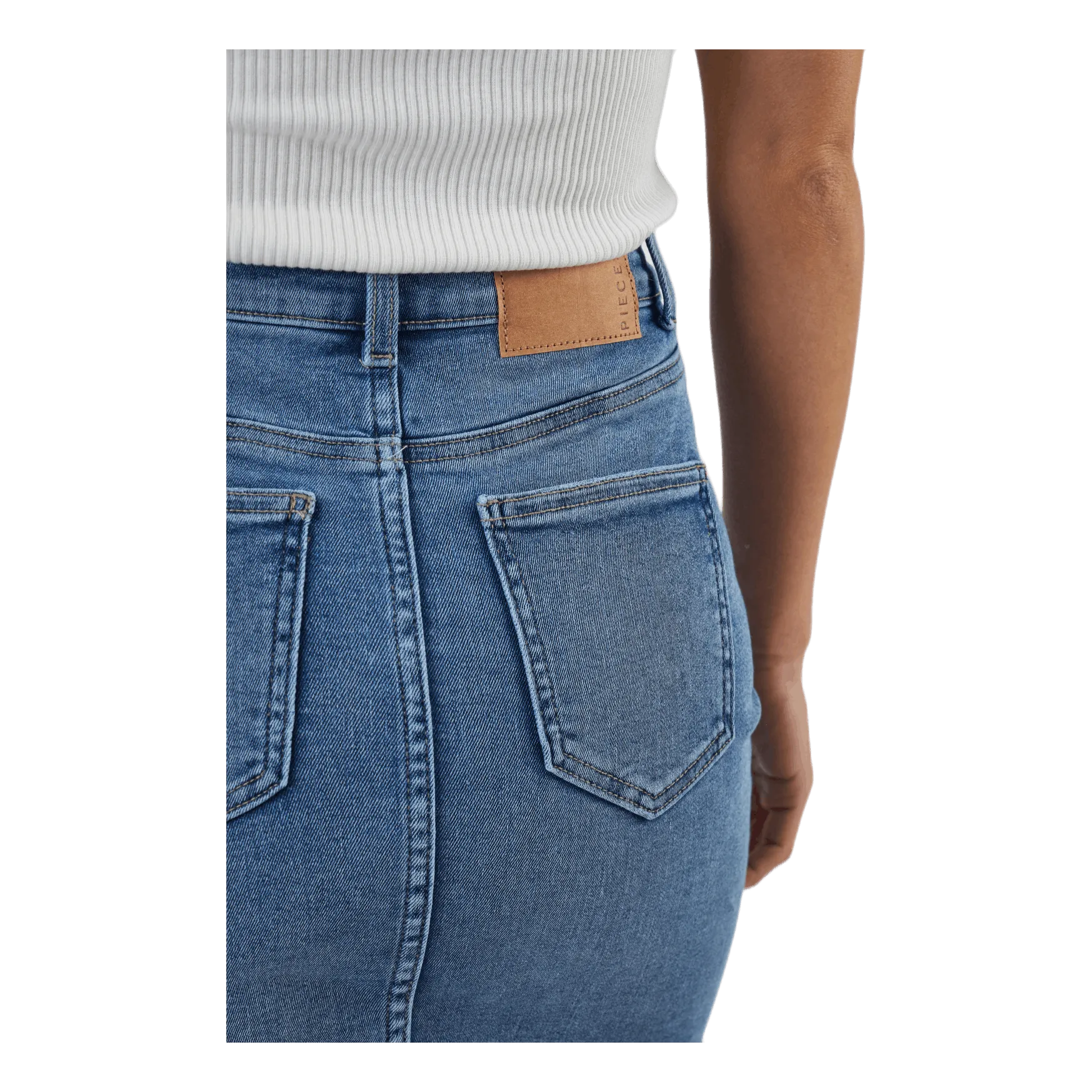 Pieces Lili Mw Denim Skirt Blue