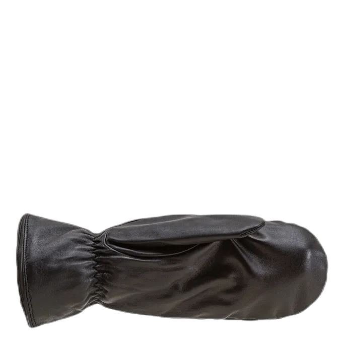 Pieces Nellie Leather Mittens Black
