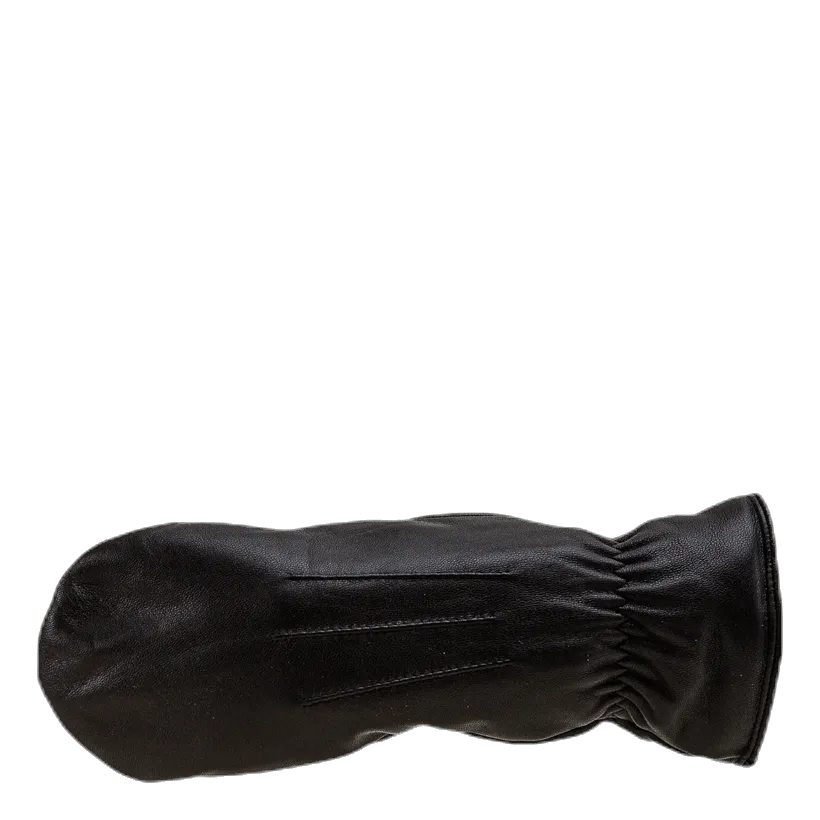 Pieces Nellie Leather Mittens Black
