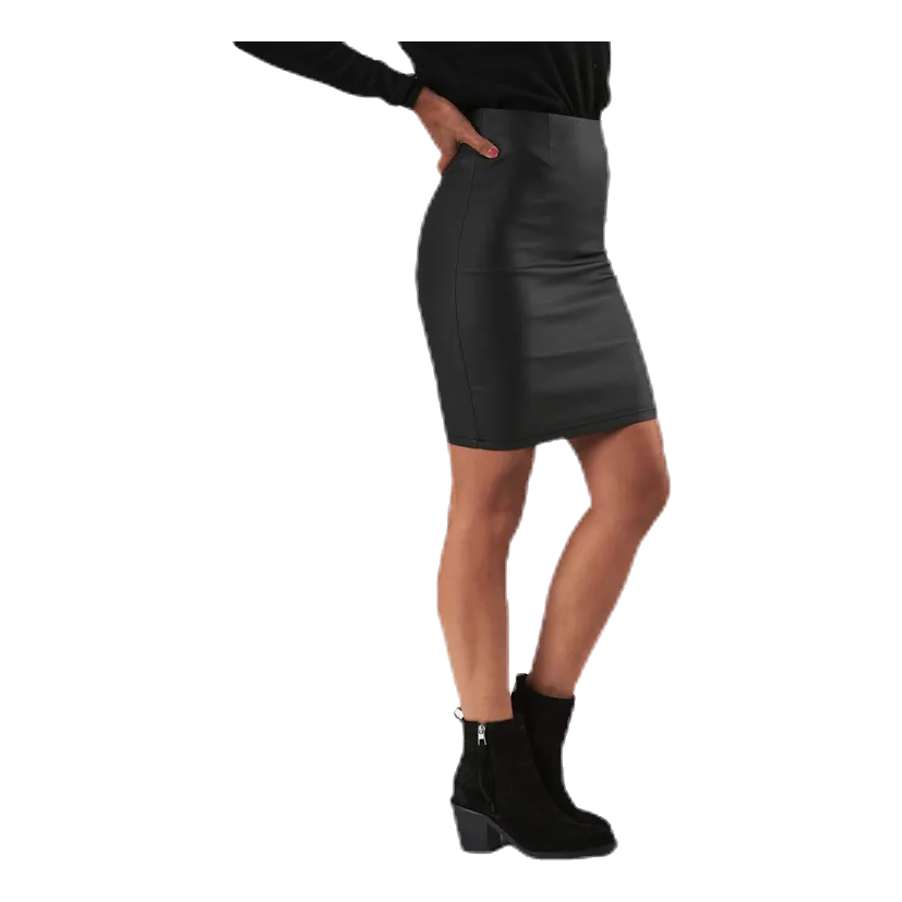 Pieces Paro Hw Coated Skirt Black