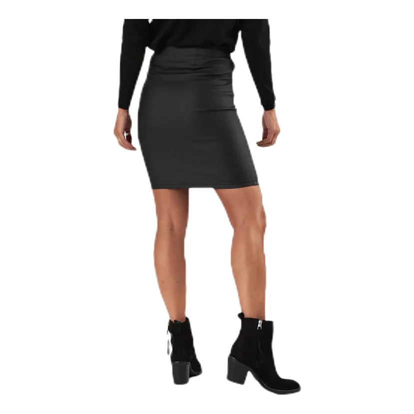 Pieces Paro Hw Coated Skirt Black