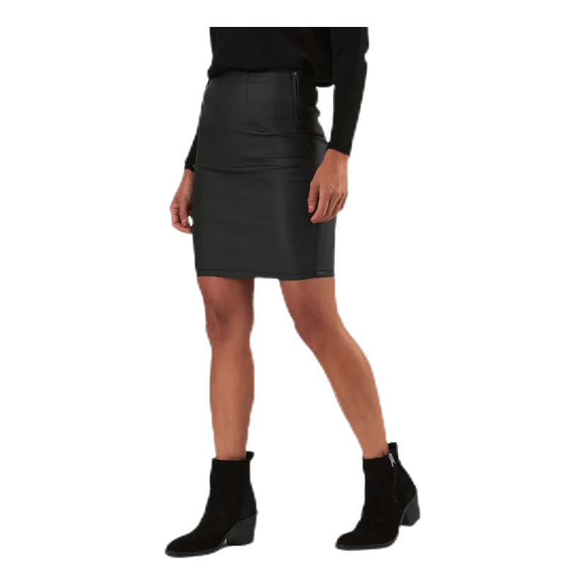Pieces Paro Hw Coated Skirt Black