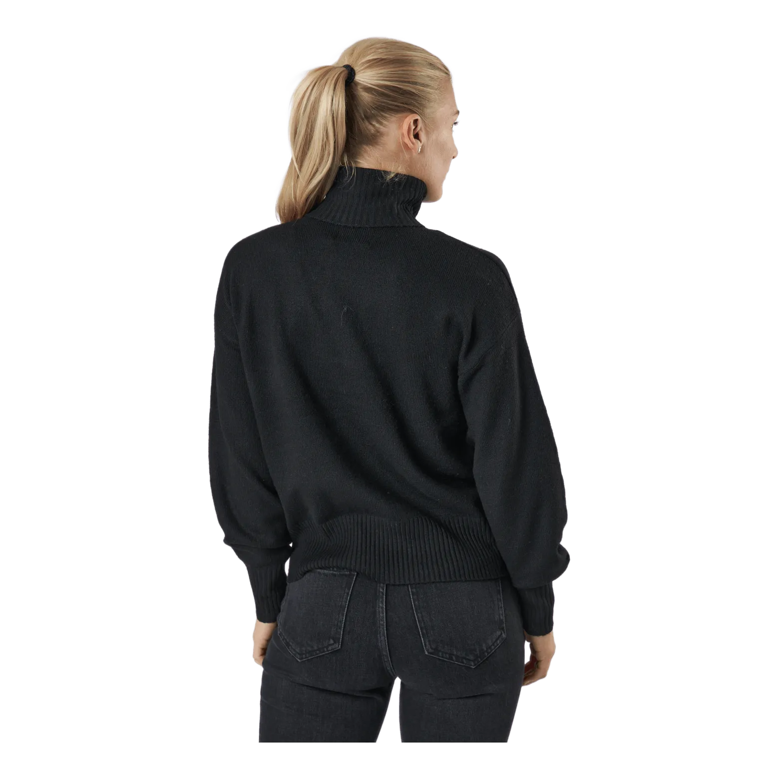Pieces Pccava Ls High Neck Knit  Bc Black