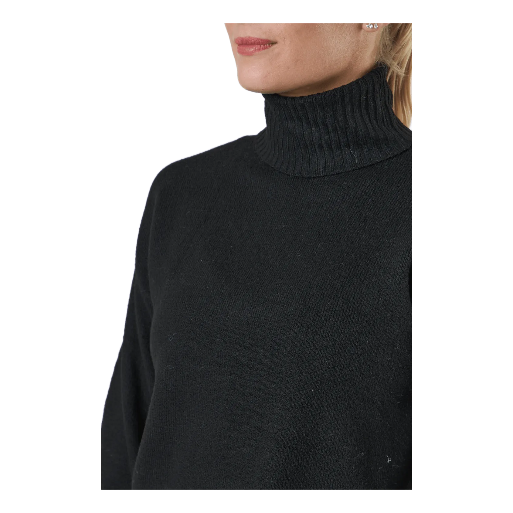 Pieces Pccava Ls High Neck Knit  Bc Black