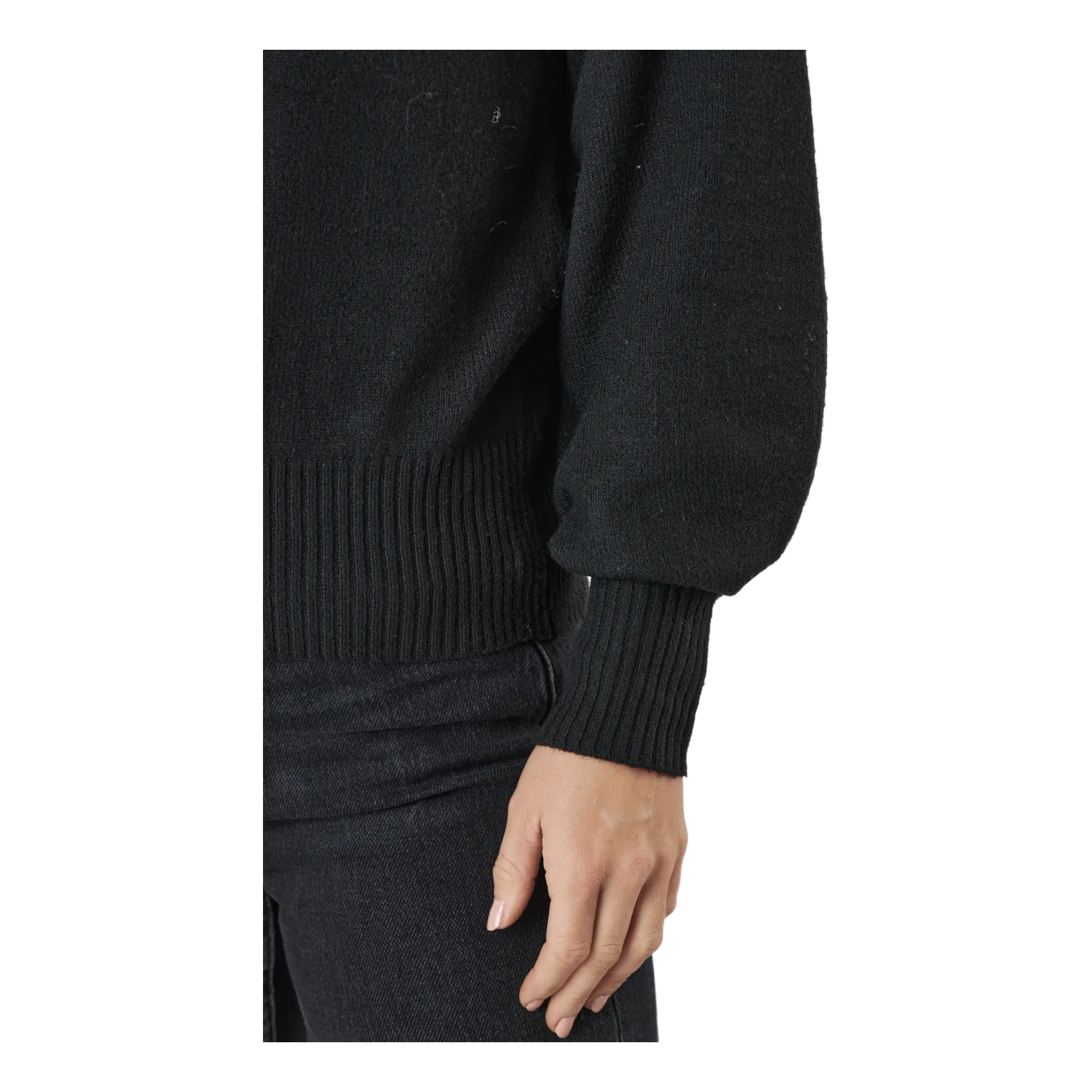Pieces Pccava Ls High Neck Knit  Bc Black
