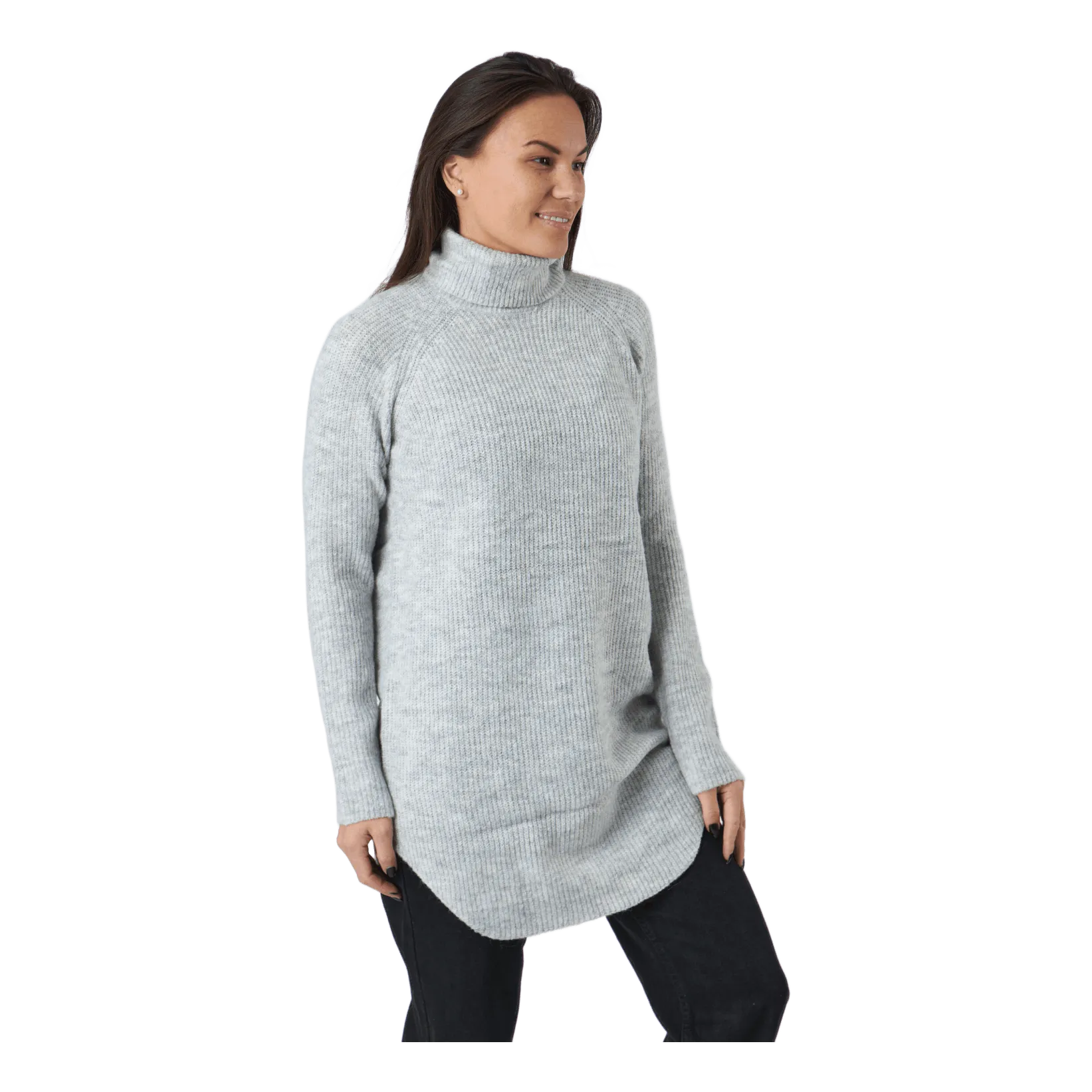 Pieces Pcellen Ls Long Knit  Bc Light Grey Melange