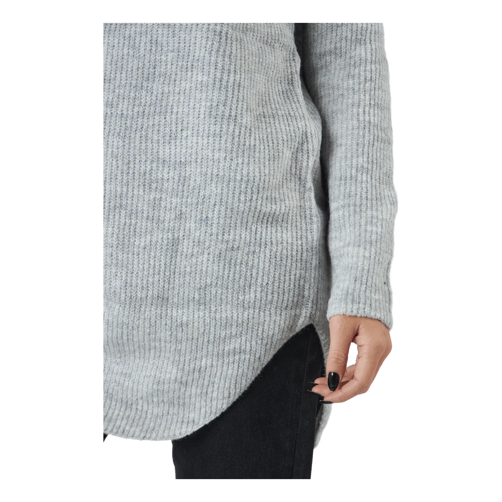 Pieces Pcellen Ls Long Knit  Bc Light Grey Melange