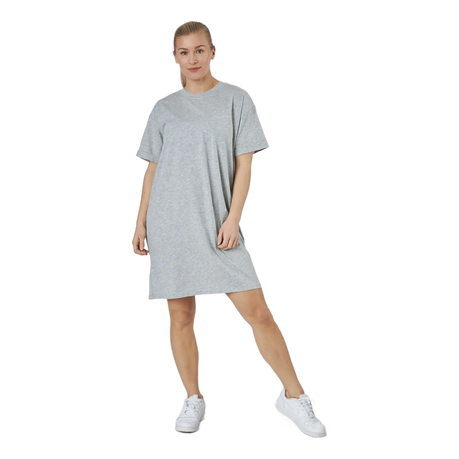 Pieces Pcria Ss Dress  Bc Light Grey Melange