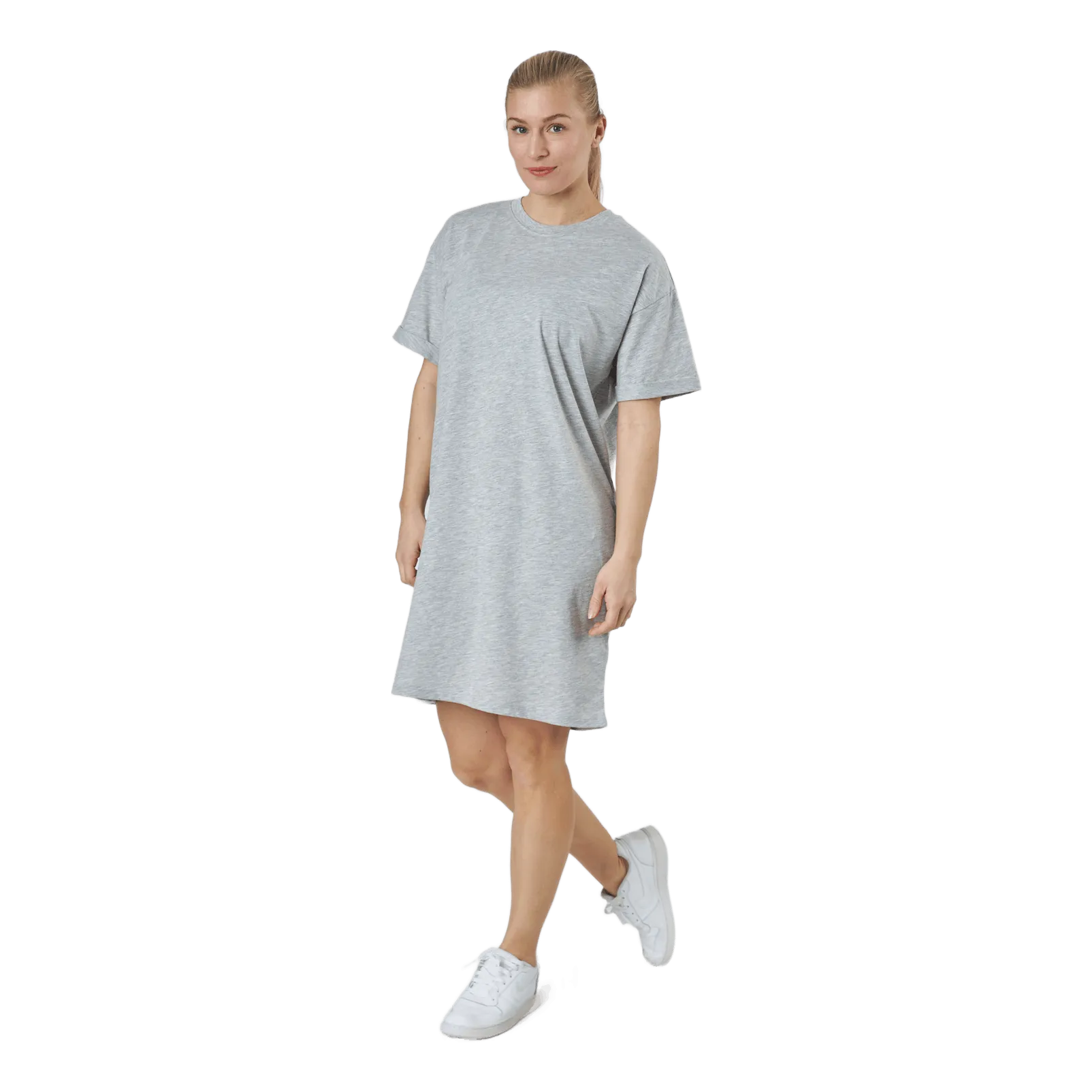 Pieces Pcria Ss Dress  Bc Light Grey Melange