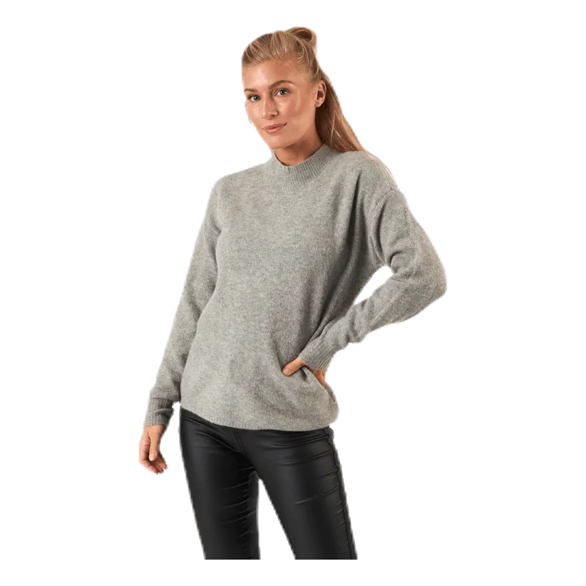 PIECES SKYLA LS ONECK WOOL KNIT GREY