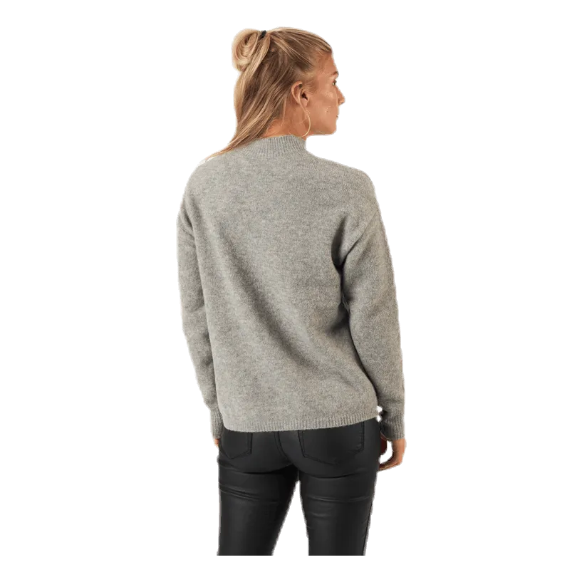 PIECES SKYLA LS ONECK WOOL KNIT GREY