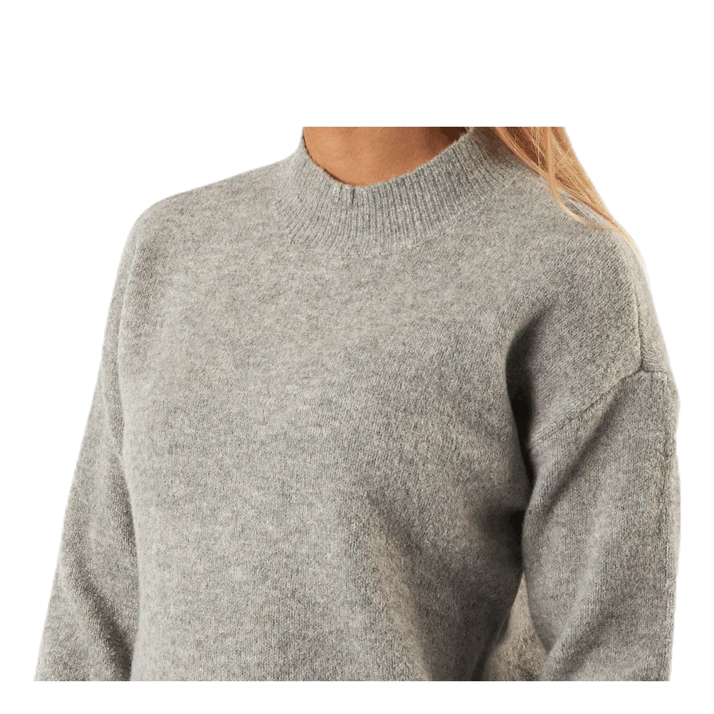 PIECES SKYLA LS ONECK WOOL KNIT GREY
