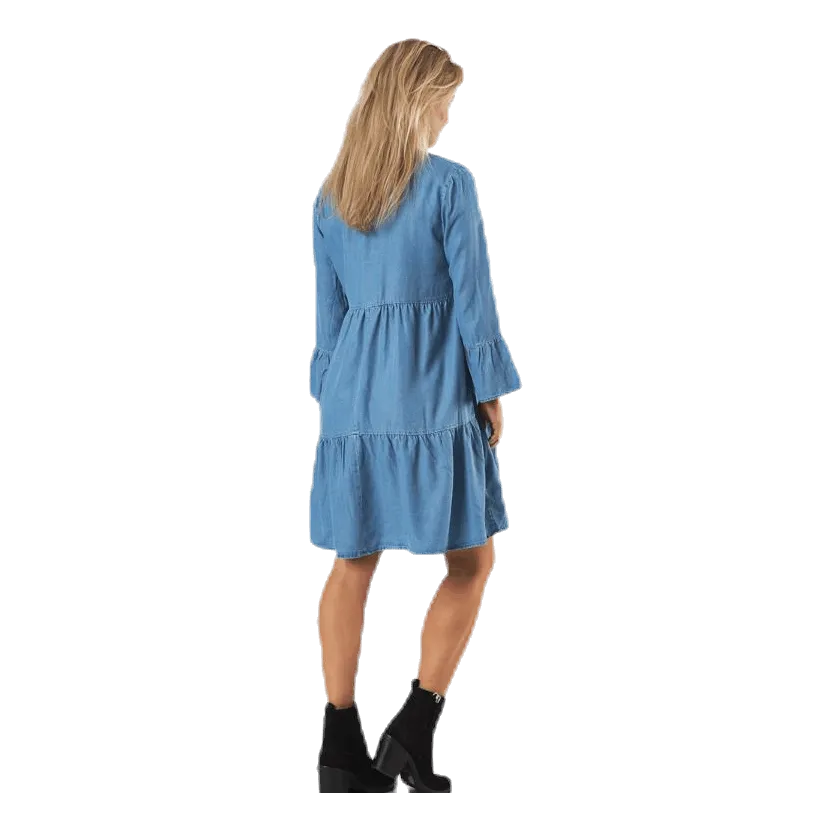 PIECES WHY ABBY 3/4 LYOCELL DRESSBI BLUE