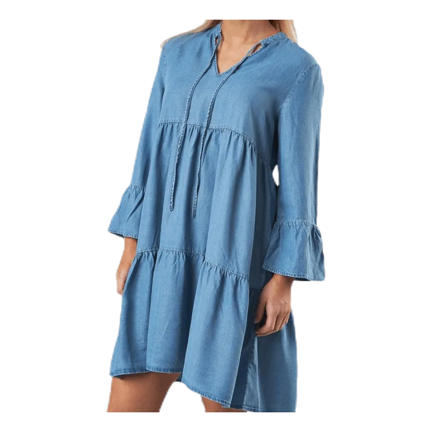PIECES WHY ABBY 3/4 LYOCELL DRESSBI BLUE