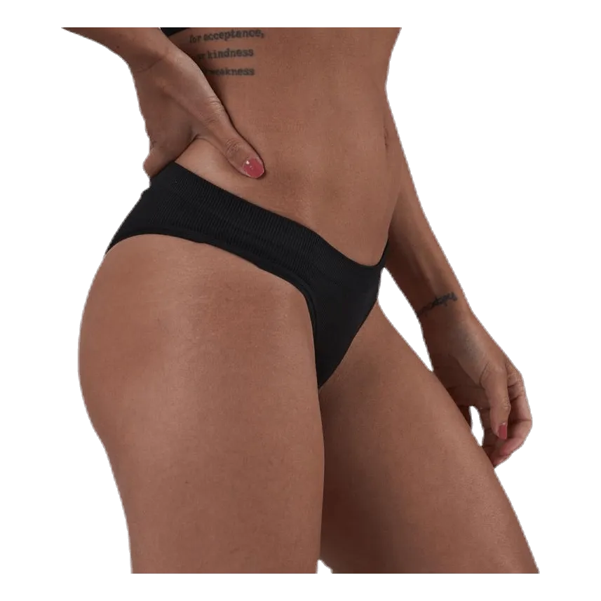 PIECES YMMI RIB BRIEF 2PACK BLACK