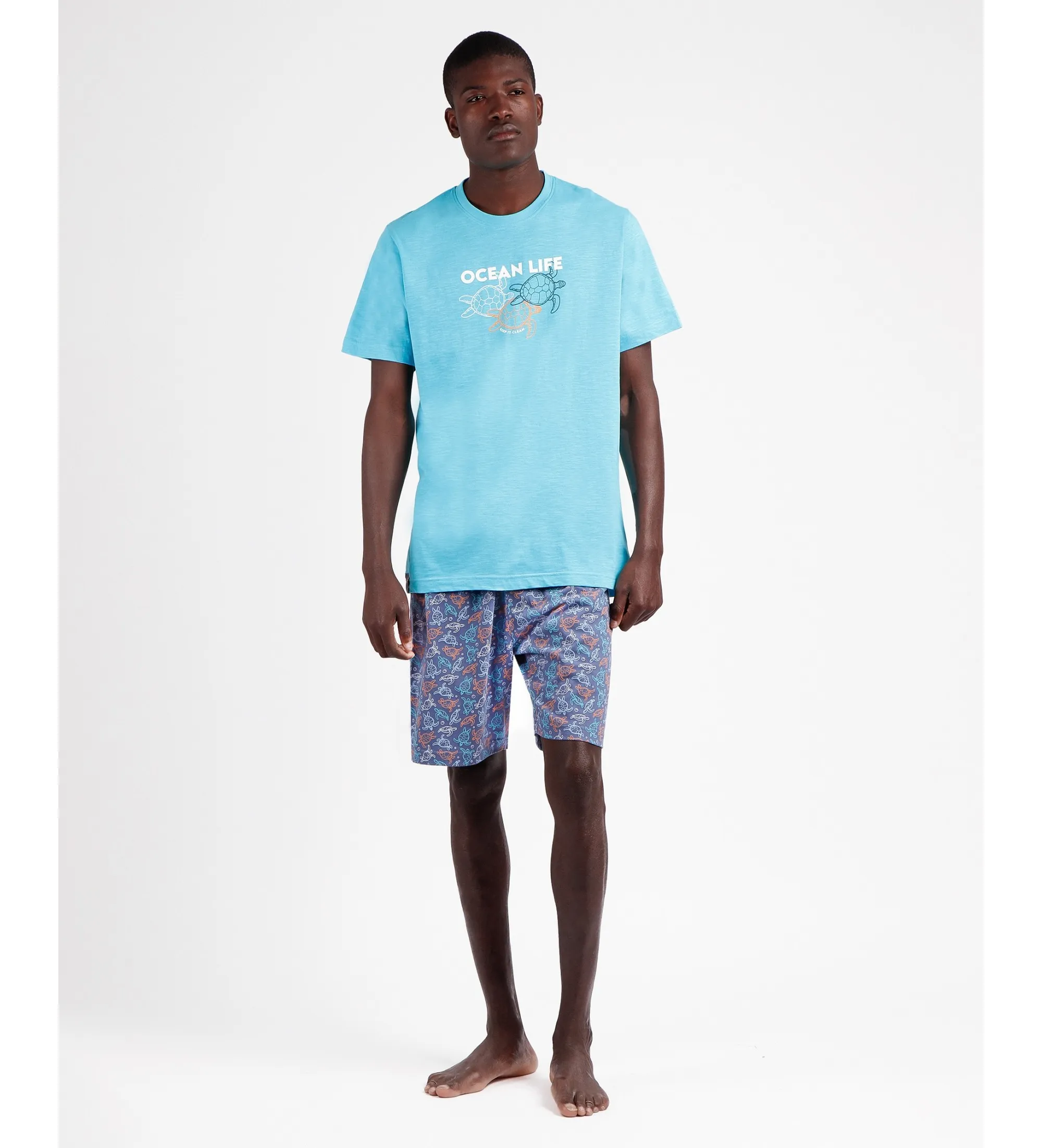 Pijama Manga Corta Ocean Life azul